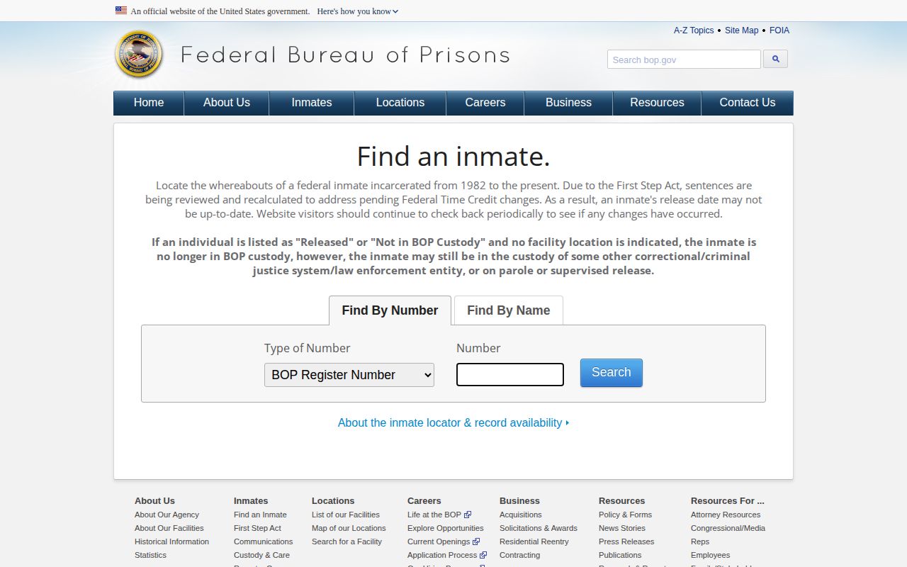 Kalawao County federal released inmate BOP lookup